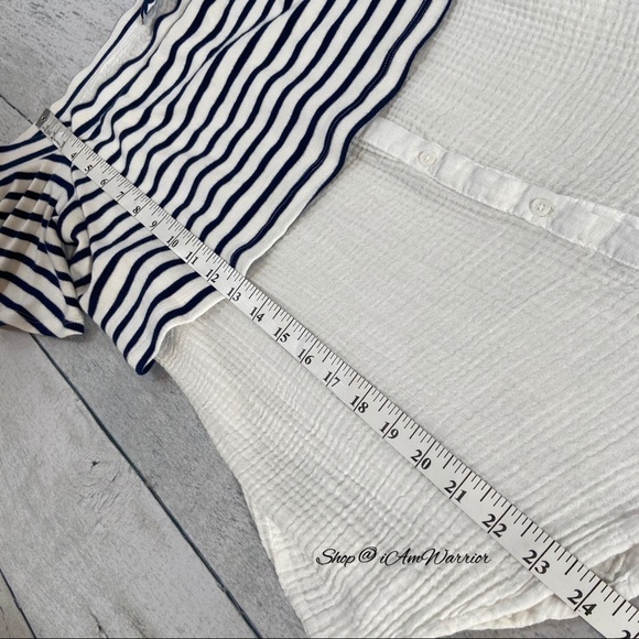 Anthropologie Postmark striped mixed media top *shop@iamwarrior - Picture 6 of 9